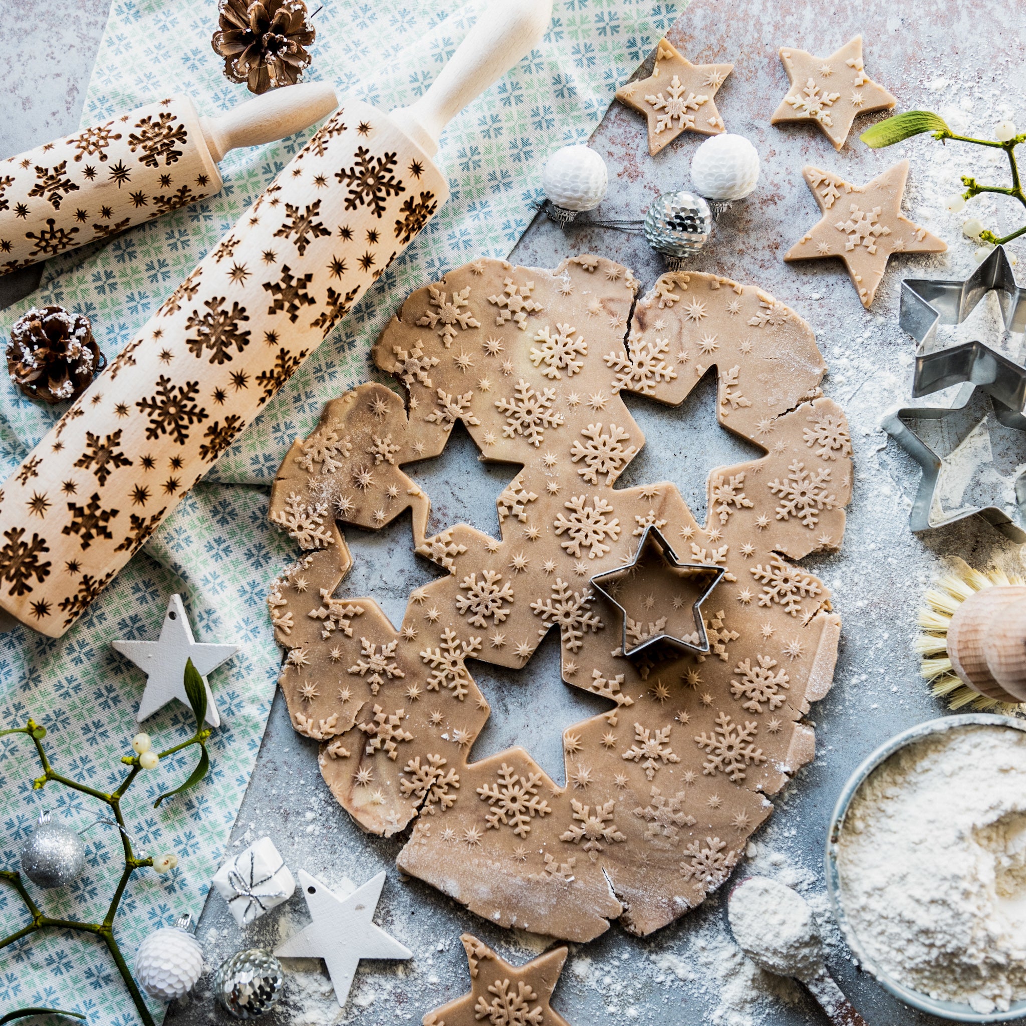 Snowflakes Rolling Pin